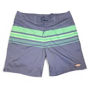 Vineyard Vines Men’s blue and green striped board shorts/swim trunks Size 40